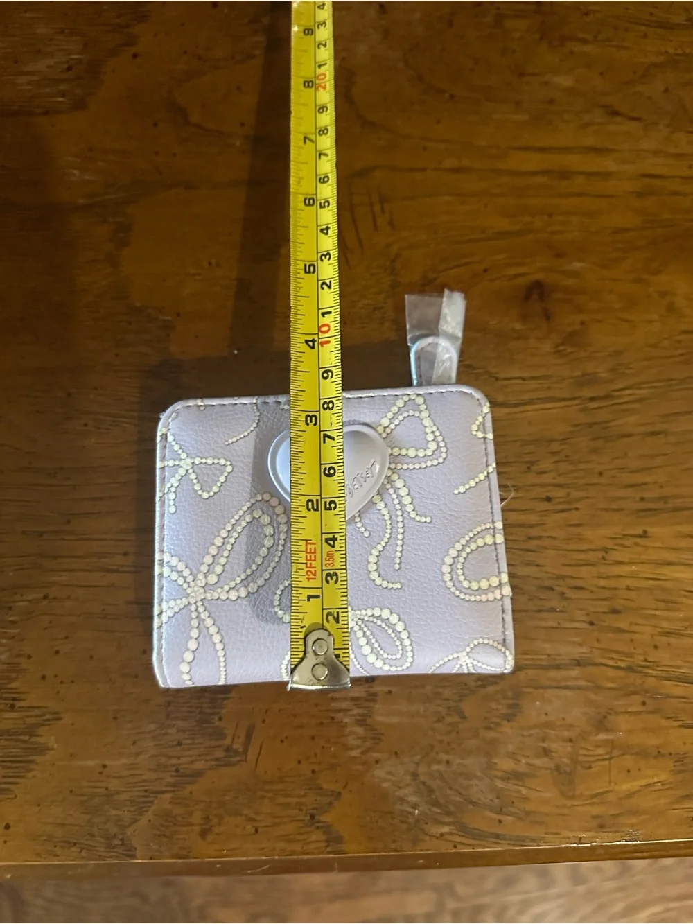 Luv Betsey Johnson Lavender Bifold Heart & Bows Print Girly Wallet NEW WITH TAGS
